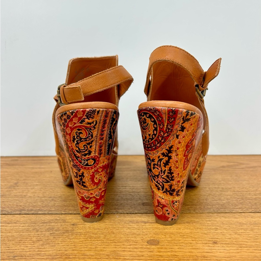 Patterned Leather Platform Sandals - image 3